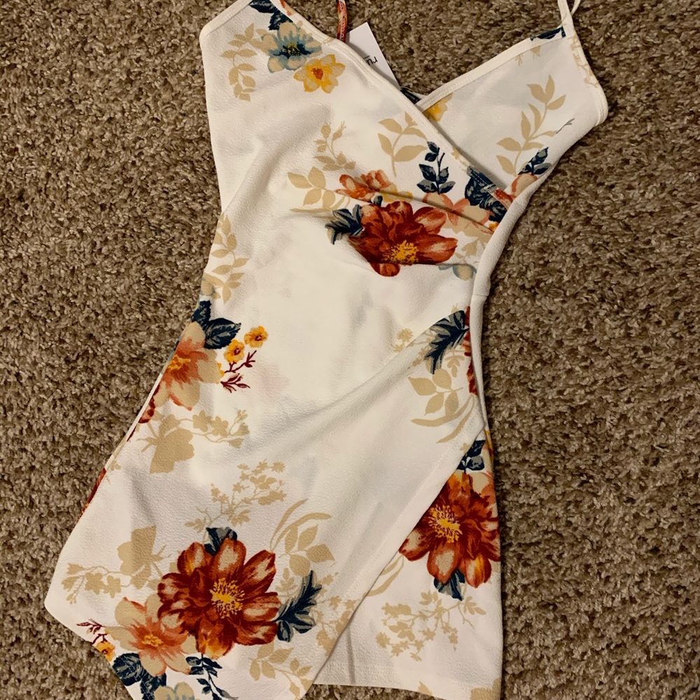 White floral scort dress